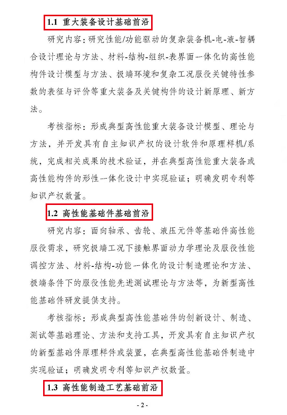 2021年度重点专项申报指南-洛阳轴承