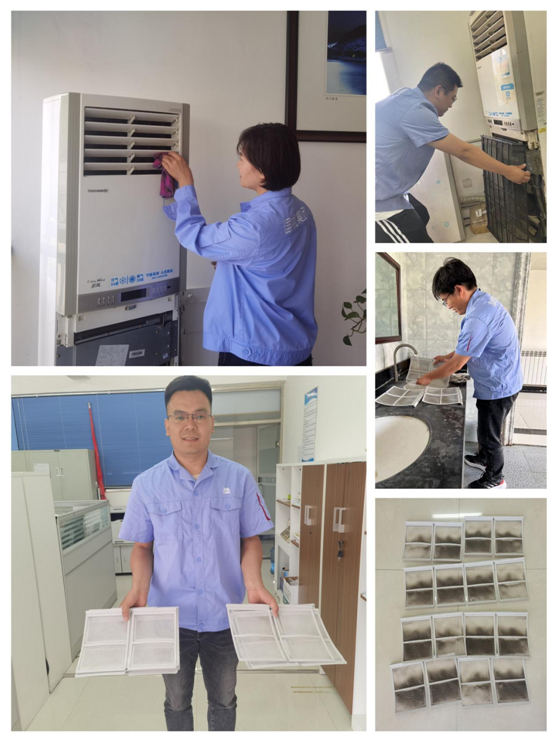 我为群众办实事 | 细密部件事业部党工团开展空调滤网洗濯运动-洛阳轴承